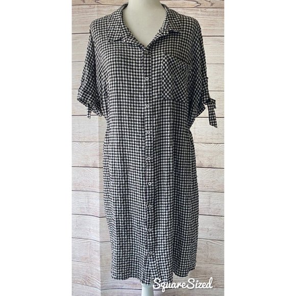 SOLDAva & Viv black and white gingham hi low dress - Picture 2 of 8